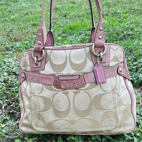 COACH Pink Signature Peyton Y2K Hampton SoHo Shoulder Bag 16194 Ashley - Picture 1 of 11